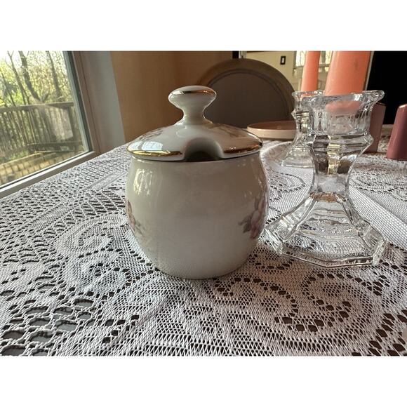 Gerald Porzellan Porcelain Floral and Gold Trimmed Marmalade Jam Mustard Dish - Picture 5 of 7